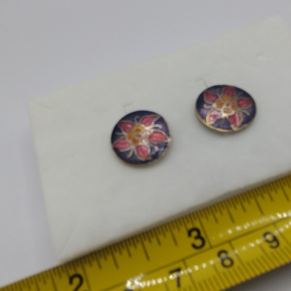 Vintage Cloisonne Earrings - Picture 4 of 5
